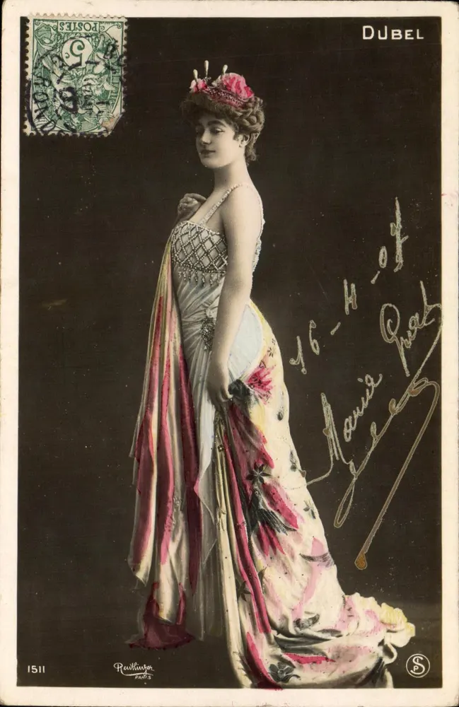 Frau im Abendkleid — Portrait — Dubel, Nr. 1511, Paris - Vorderseite