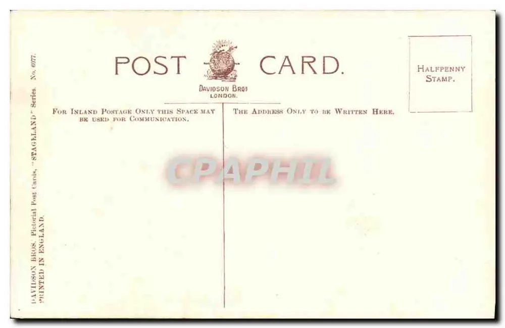Porträt von Herrn Henry Ainley — Lizzie Conwall Smith, Foto. — Davidson Bros. Serie Nr. 6077 - Rückseite