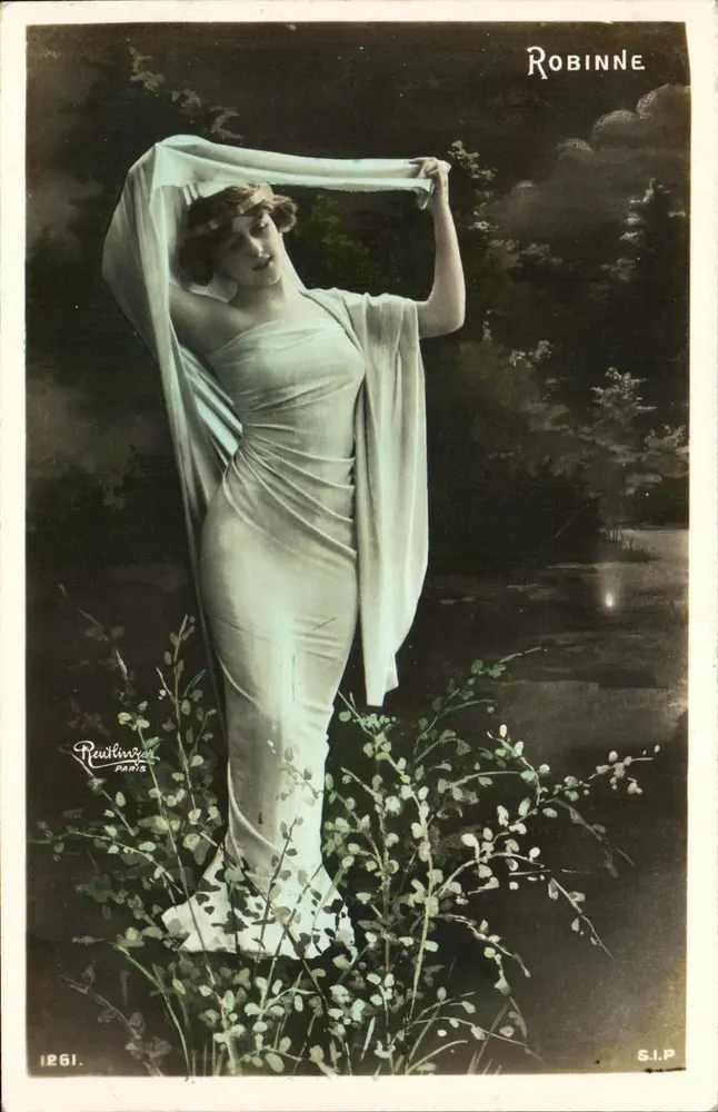 Frau im weißen Kleid — Nacht-Szene — Paulinze, Paris, n° 1261 - Vorderseite
