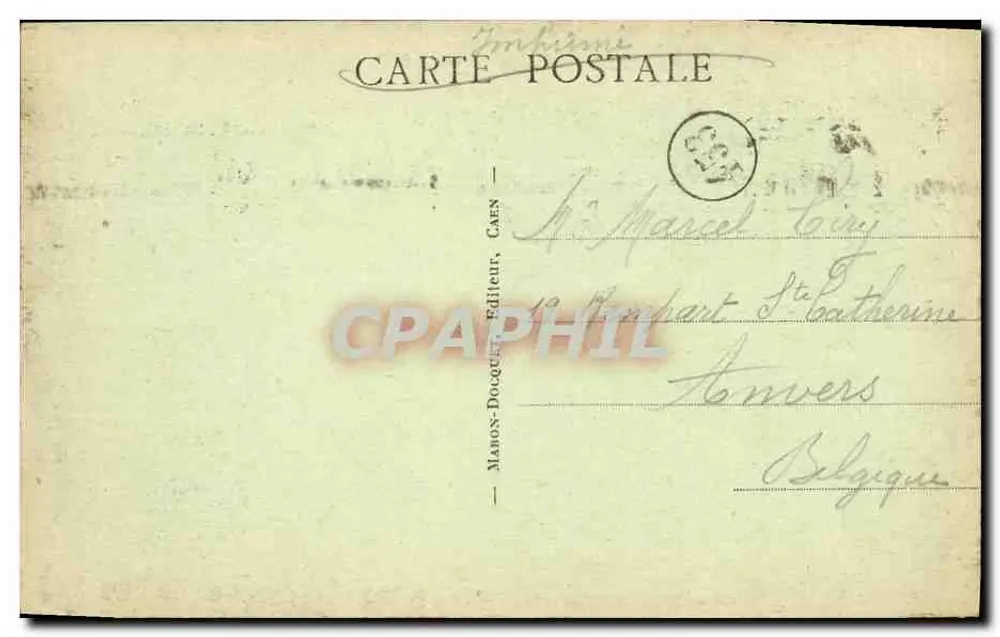 Caen - Rue de Strasbourg — vista da rua com pedestres e veículos — editor Maron-Docquet, Caen, n°113 - Verso