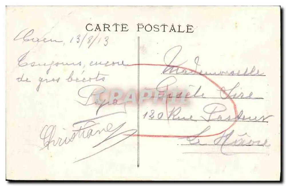 Caen — Igreja Saint-Sauveur — Bilhete postal antigo n°502 - Verso