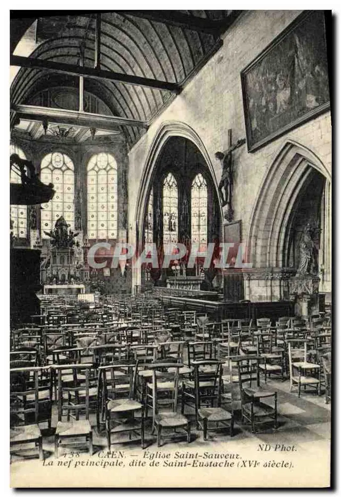 Caen — Kirche Saint-Sauveur. Die Hauptnave, genannt Saint-Eustache (16. Jahrhundert). ND Fotografie - Vorderseite