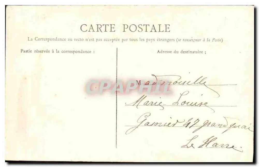 Terrace do Café Restaurant do Châlet — Caen — editor L. Laroze, n° 129 - Verso