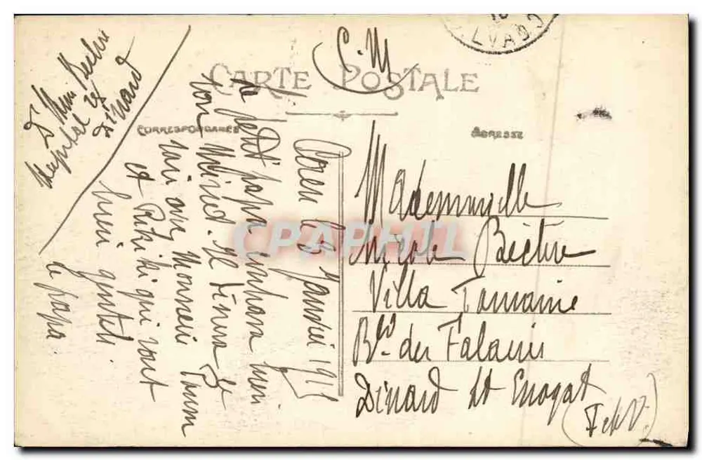 Caen — Hotel de Than — editor desconhecido, n° 164 - Verso