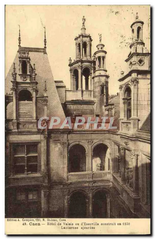 Caen — Hôtel de Vaisis oder d'Éséville, Gitterlampen — Ausgabe A. Compère, 129, R. St-Jean, Caen - Vorderseite