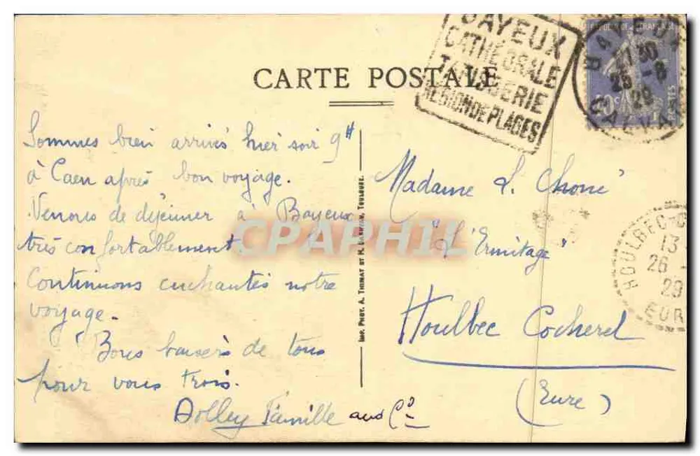 Caen — Hôtel de Vaisis oder d'Éséville, Gitterlampen — Ausgabe A. Compère, 129, R. St-Jean, Caen - Rückseite