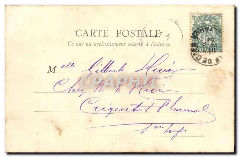 Caen — Prefeitura — B. E., Paris - Verso