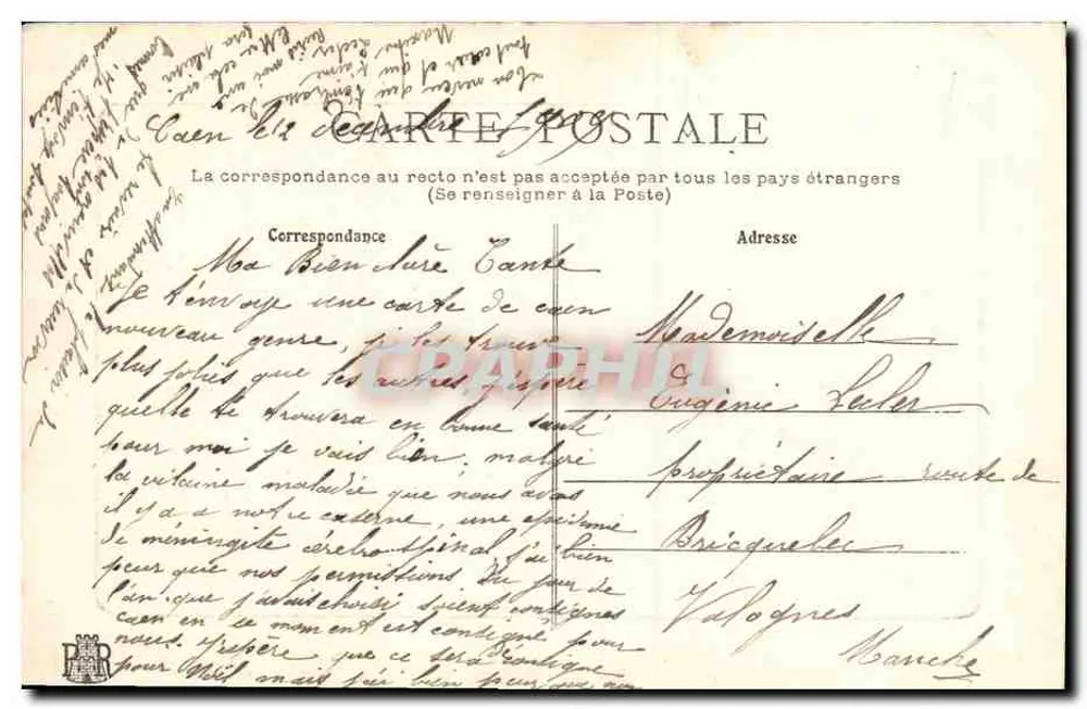 CAEN — Rathaus und Place de la République — Verlag unbekannt - Rückseite
