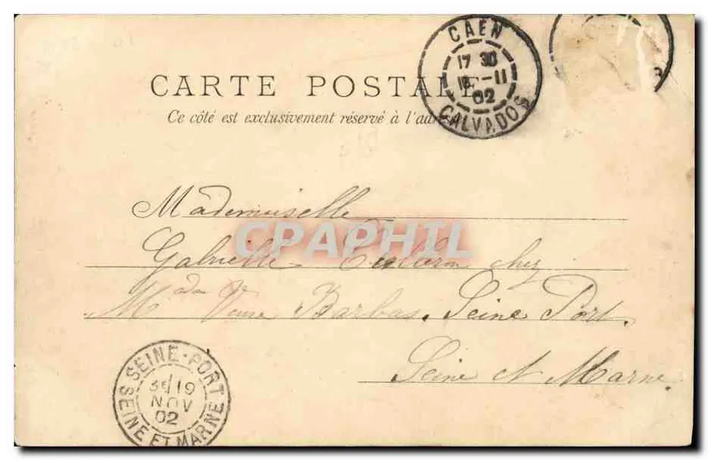 Caen — Allgemeine Ansicht des Hôtel-Dieu — Verlag J. L. G. (gedruckt auf der Karte) - Rückseite