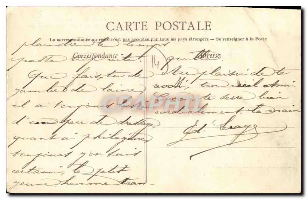 Cahen - Hôtel-Dieu — Der Schnecken- und der historische Zeder — Sammlung der Nouvelles Galeries, Caen - Rückseite