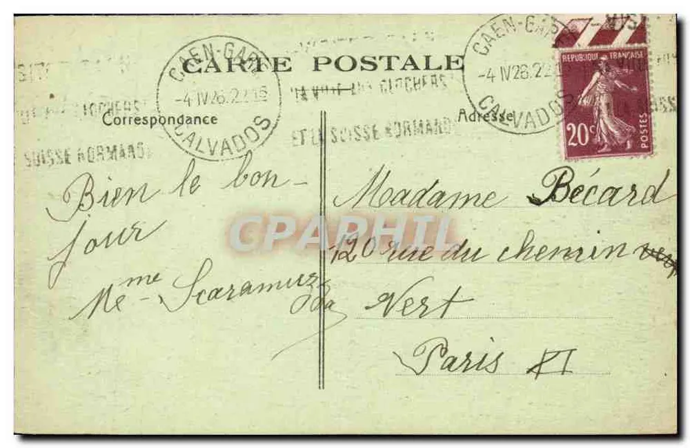 Caen - Überschwemmungen — Rue Saint-Jean — Phot. Delassalle et Coron, n°16 - Rückseite