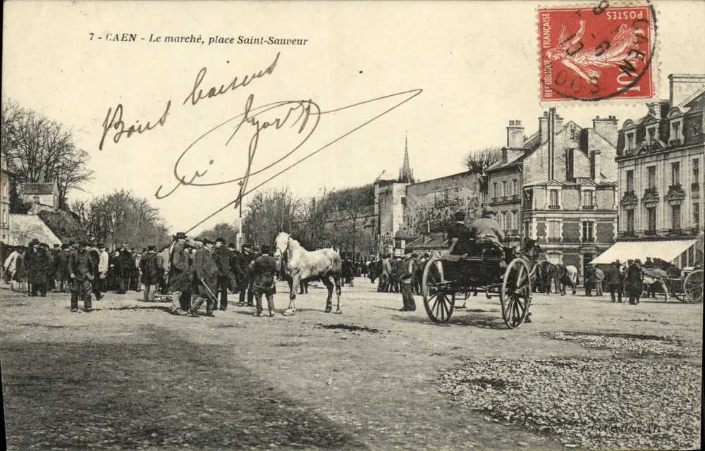 CAEN - Der Markt, Place Saint-Sauveur — unbekannter Verleger, Nr. 7 - Vorderseite