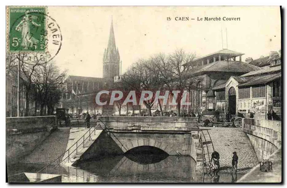 Caen — O Mercado Coberto — Editor C. P. M. n°15 - Frente