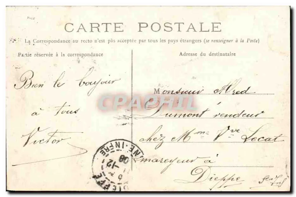 CAEN — A Estátua de Luís XIV — L. D. - Verso