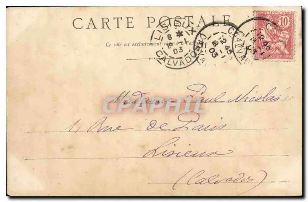 Estátua de Auber — Caen — Artista Fotográfico de Calvaud - Verso