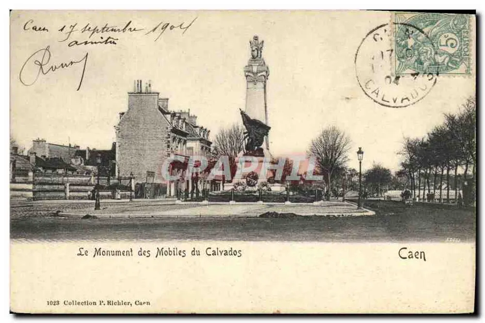 Der Denkmal der Mobiles des Calvados — Caen — Sammlung P. Richler, n°1028 - Vorderseite