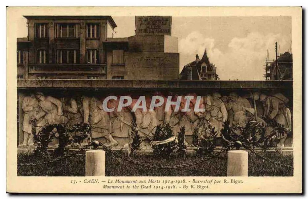Caen — Gedenkstein für die Toten 1914-1918 — Relief von R. Bigot - Vorderseite