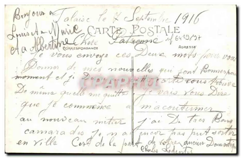 CAEN — Le Monument de Demolombe (Place de la République) — Éditeur P. R. n° 167 - Verso