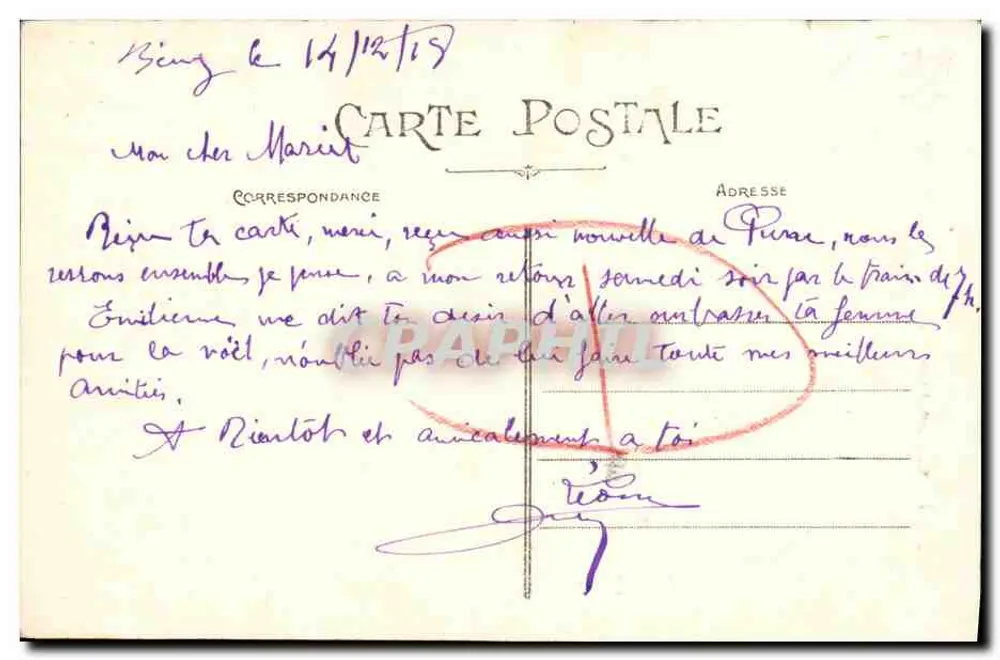 CAEN — Estátua de Luís XIV — Graphphil - Verso