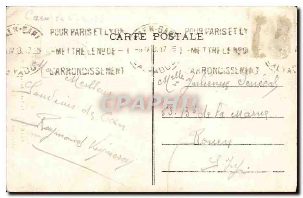 CAEN - A Estátua de Luís XIV — Fototipia Verlaine, Caen, n°85 - Verso