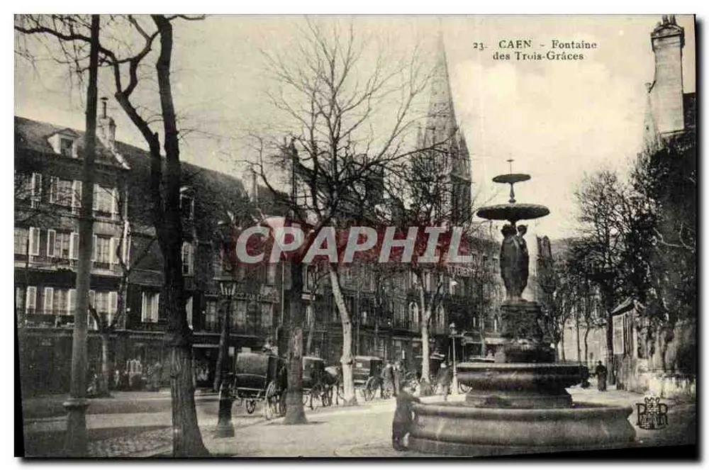 Caen - Fonte das Três Graças — editor 'R. P. R.' n°23 - Frente