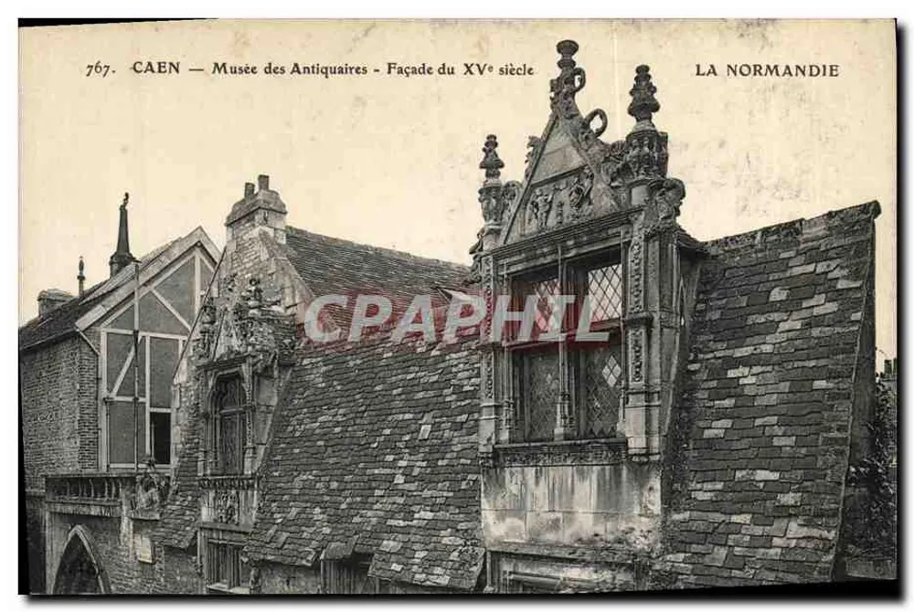 CAEN — Museum der Antiquaren — Fassade des 15. Jahrhunderts — NORMANDIE - Vorderseite