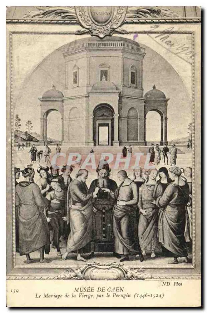 Die Hochzeit der Jungfrau, von Perugino (1446-1524) — Museum von Caen — ND Fotografie - Vorderseite