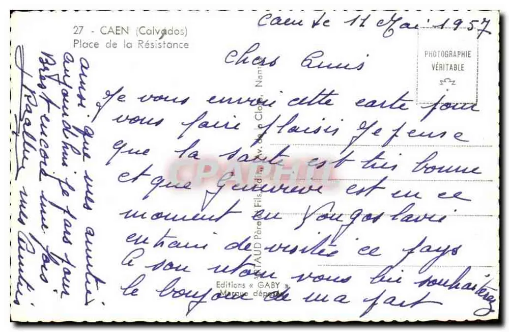 Place de la Résistance — Caen (Calvados) — Éditions Gaby - Verso