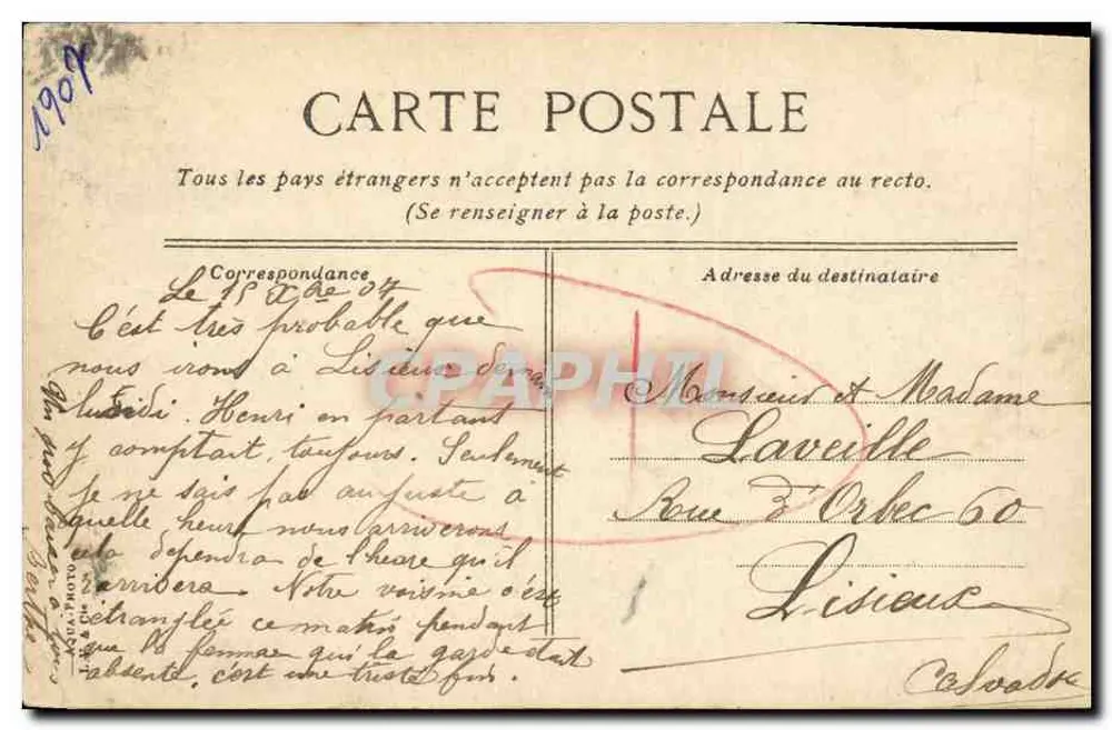 Caen. Place de la République und Rathaus — LV.C, n°25 - Rückseite