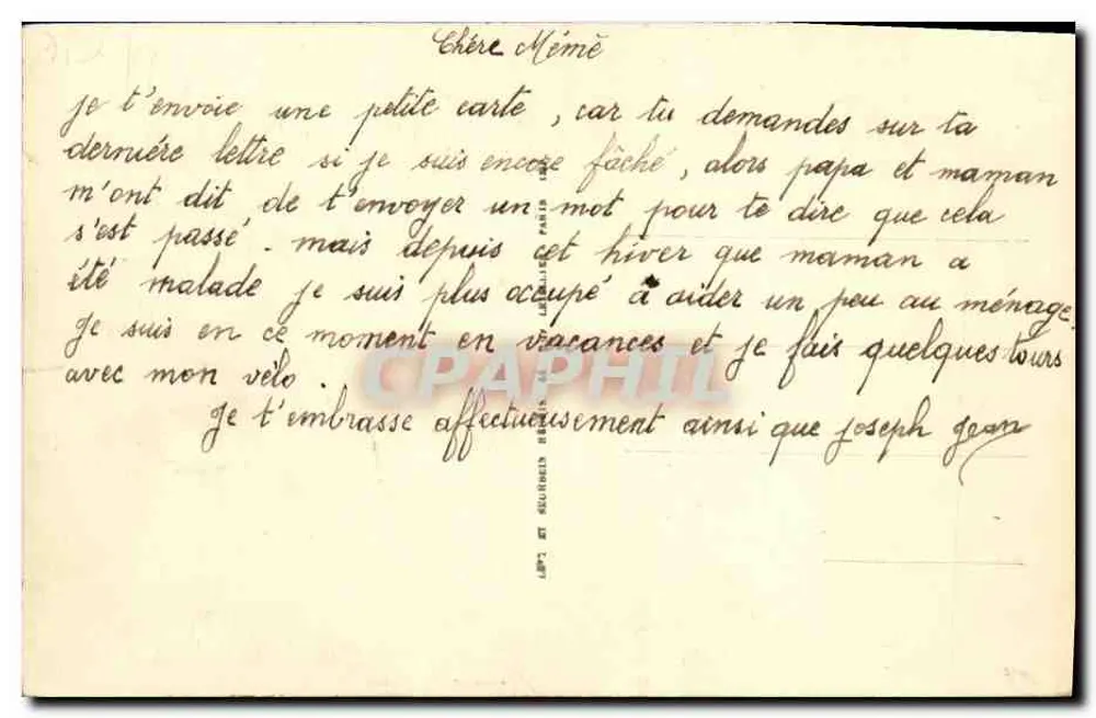 Caen — Praça Malherbe — Edição das Novas Galerias, n°259 - Verso