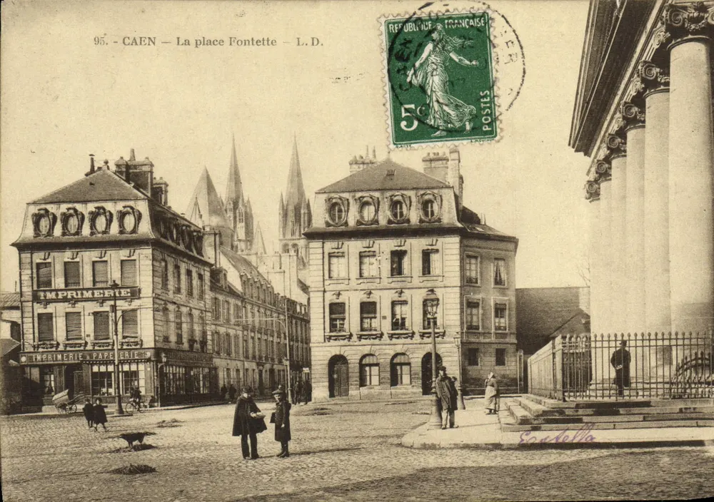 Caen — A Praça Fontette — L.D. — Impressora - Frente