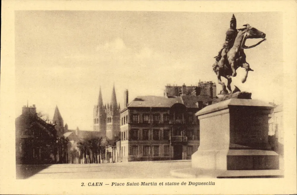 CAEN — Place Saint-Martin und Statue von Duguesclin — A. Froment, photo-Verlag, Caen - Vorderseite