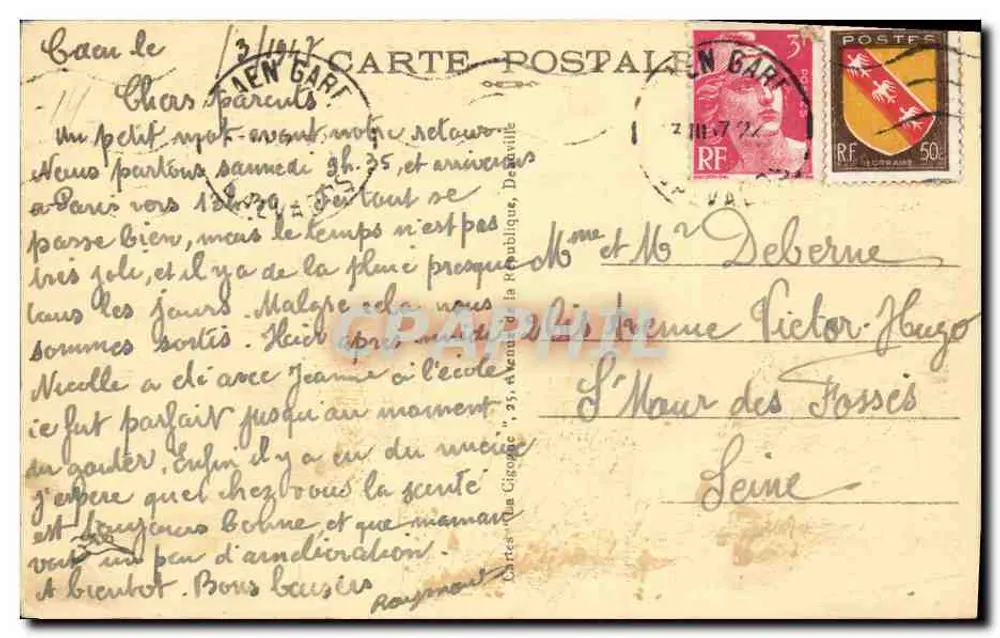 Caen — A Place Saint-Pierre com a catedral — n°20 - Verso