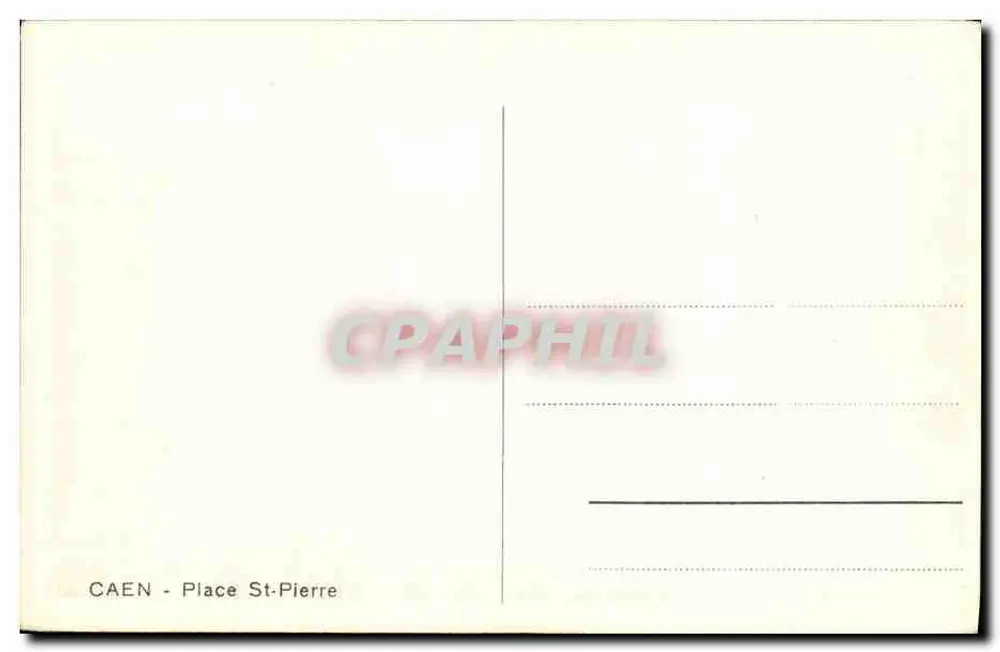Praça St-Pierre — Caen — editor A. Delauney, número de série não visível - Verso
