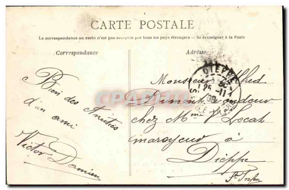 Caen — Il Giardino — Piazza della Repubblica — L. B. - Verso