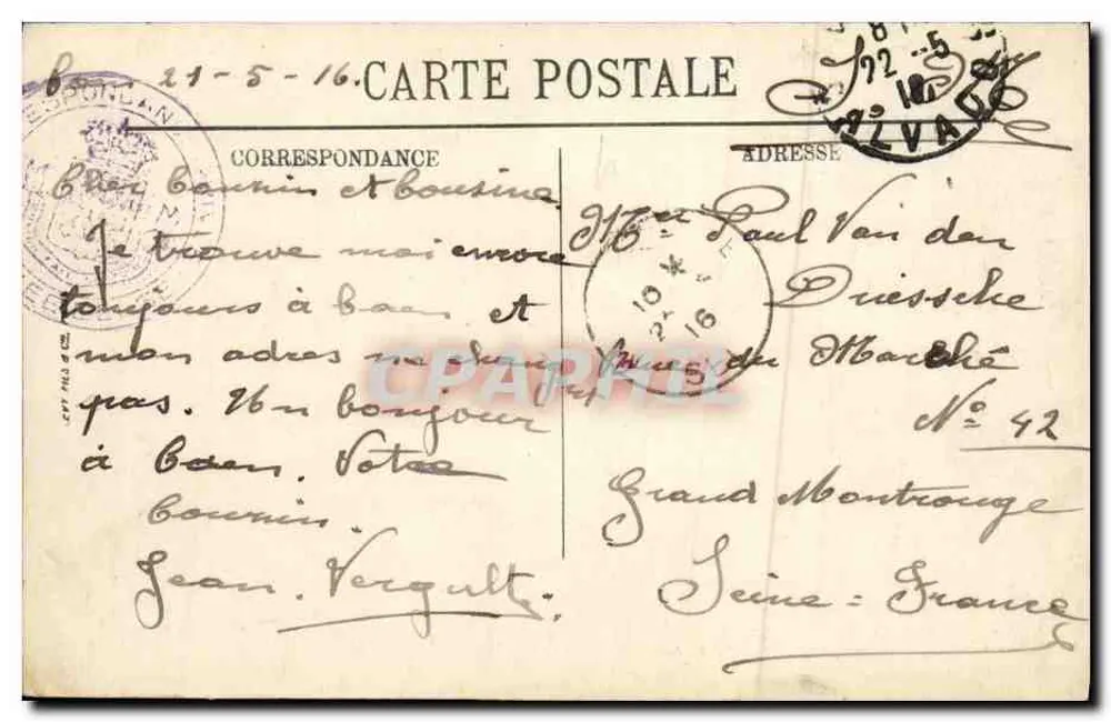 Caen — Palast der Gerechtigkeit, Plätze Fontette und Saint-Sauveur — Ll - Rückseite