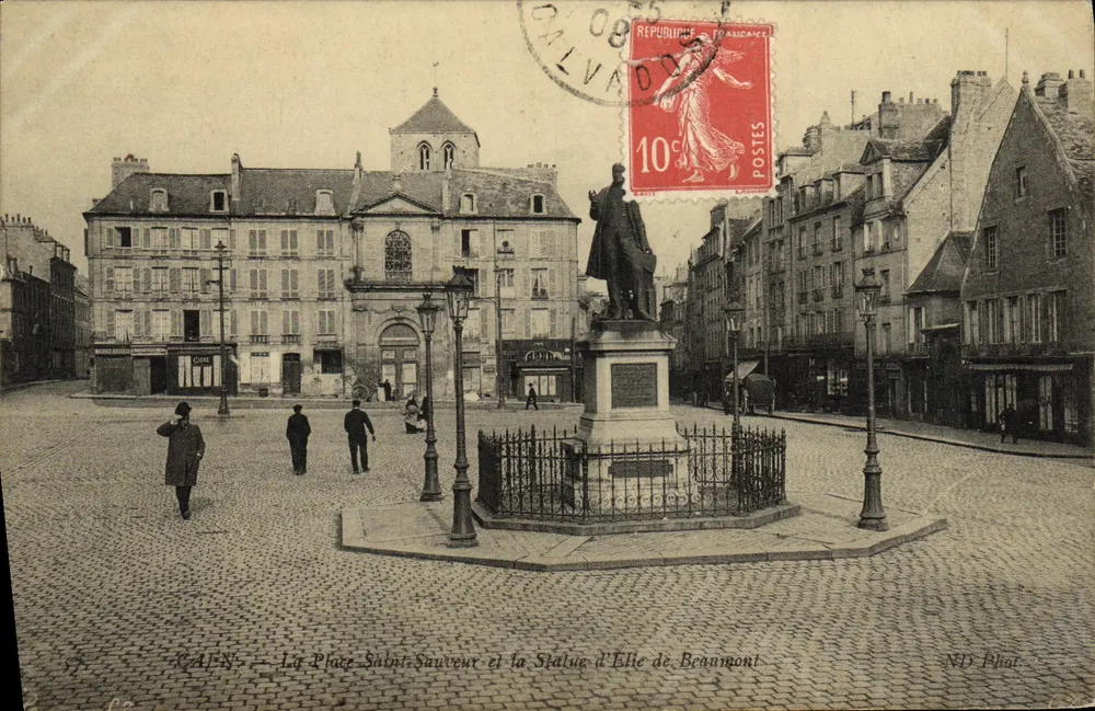 Cahen — Place Saint-Sauveur und die Statue Élie de Beaumont - Vorderseite