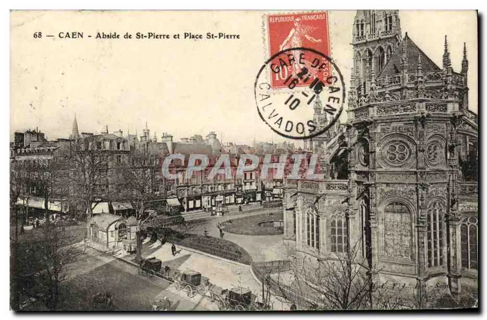 Caen — Abside de St-Pierre e Place St-Pierre — Editor S. E. F. I. - Frente