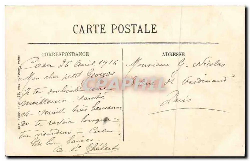 Caen — Place de la République und das Rathaus — N.G. — Ausgabe der Nouvelles Galeries - Rückseite
