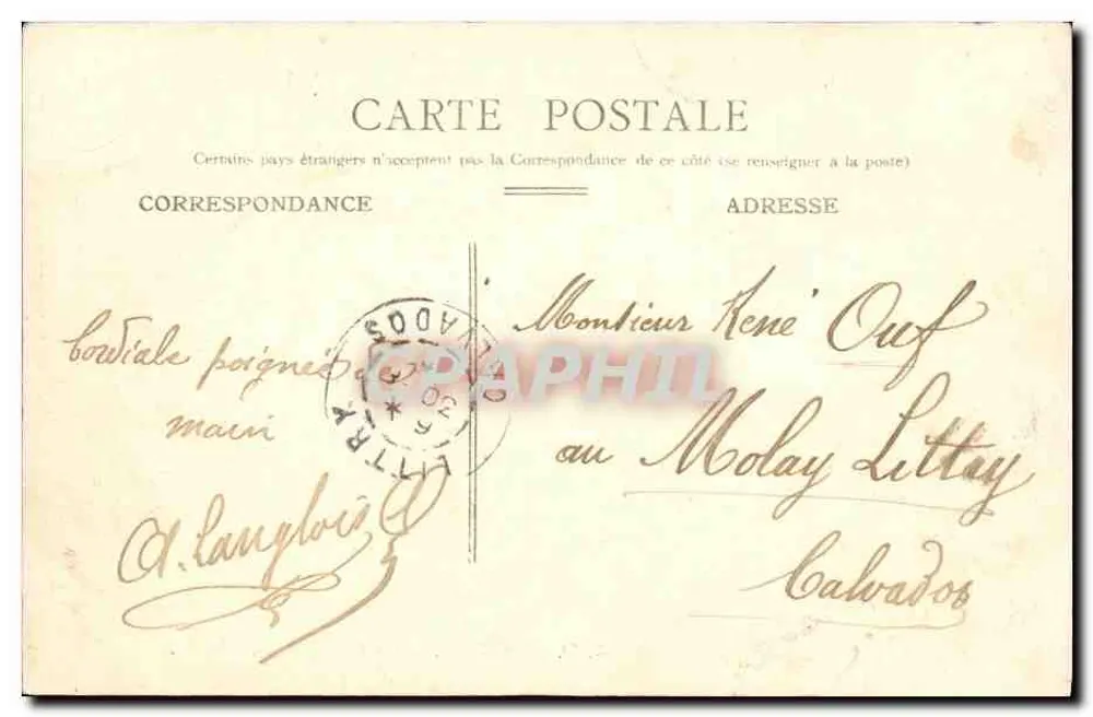 CAEN — O Ponte de Vaucelles — PROCÈDES D'ÉLANNETTE, n° D.16 - Verso