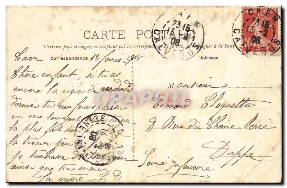Caen — Pont do Caminho de Ferro de Vaucelles — Cost Fils, editor n°2 - Verso