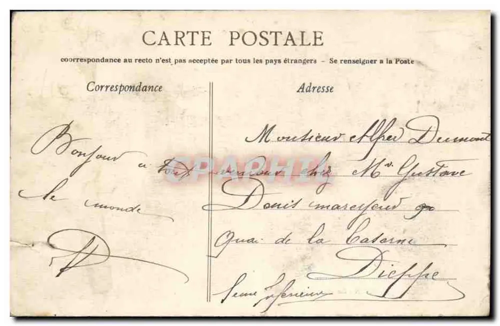 CAEN - La Passerelle (Vaucelles) — pont métallique sur un canal, éditeur inconnu, n°13 - Verso