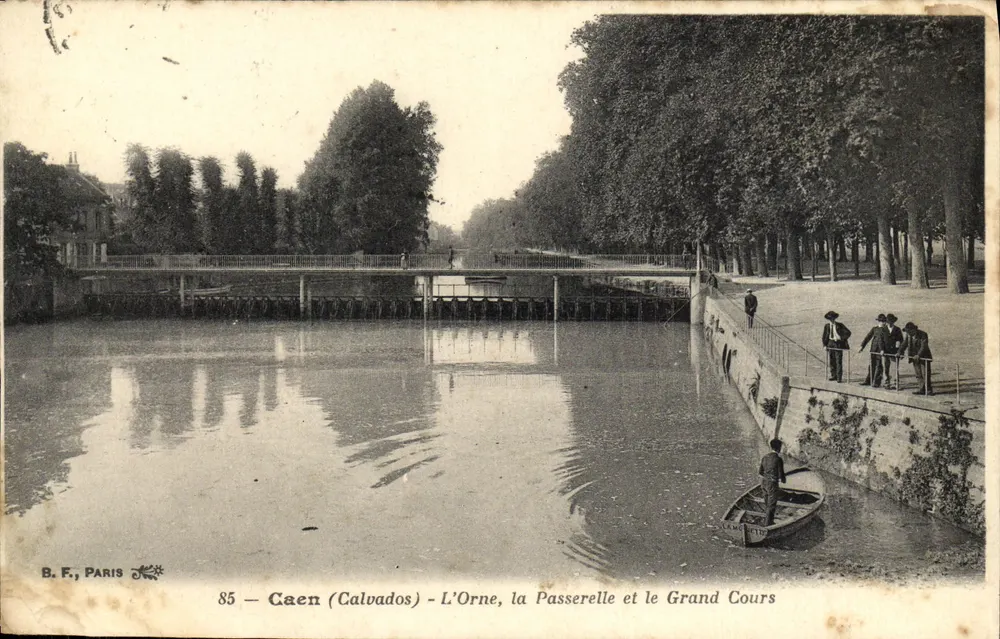 Caen (Calvados) — L'Orne, la Passerelle et le Grand Cours — B.F., PARIS - Vorderseite