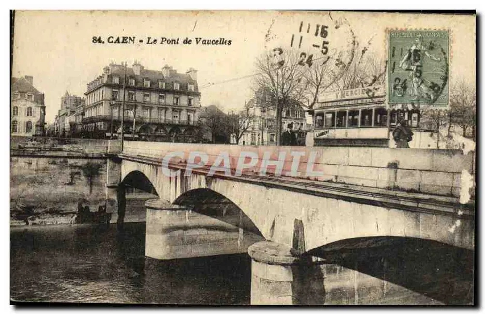 CAEN - O Ponte de Vaucelles — editor MABON-DOCUET, n°84 - Frente