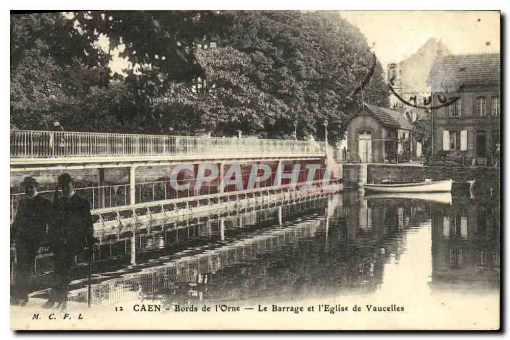 CAEN - Ufer der Orne — Der Staudamm und die Kirche von Vaucelles — M.C.F.L. n°12 - Vorderseite