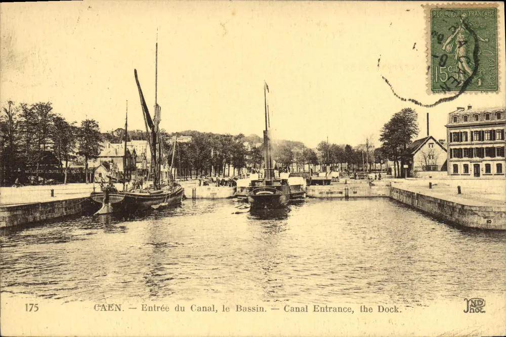 Caen — Eingang zum Kanal, der Bassin — Neuhuysen & Outillard, Serie 175 - Vorderseite