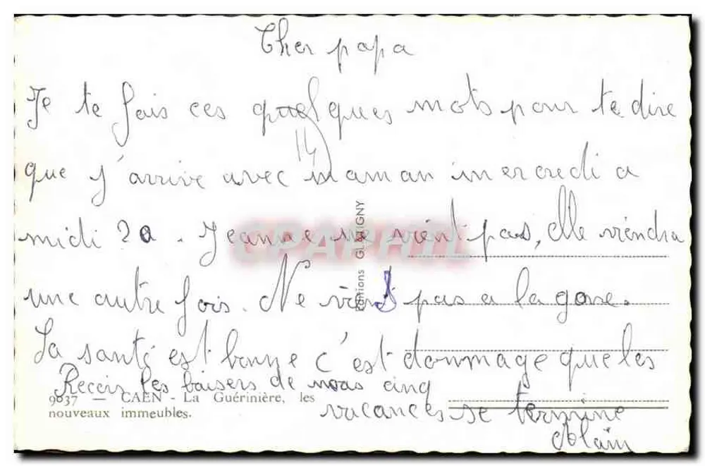 Caen - La Guérinière — neue Gebäude — Gliigny-Edition n°9037 - Rückseite