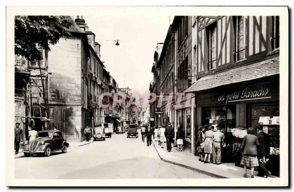 Caen - Rue Lecuyer — vista da rua com loja « au petit Paradis » — C.A.P. Paris - Frente