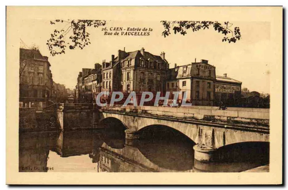 CAEN - Entrada da Rue de VAUCCELLES — editor G. L. Wet, n° 26 - Frente