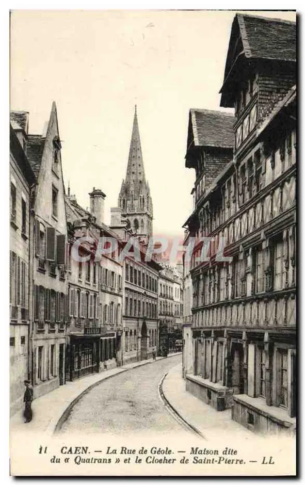 Caen — Rue de Géole und der Turm von Saint-Pierre — LL - Vorderseite